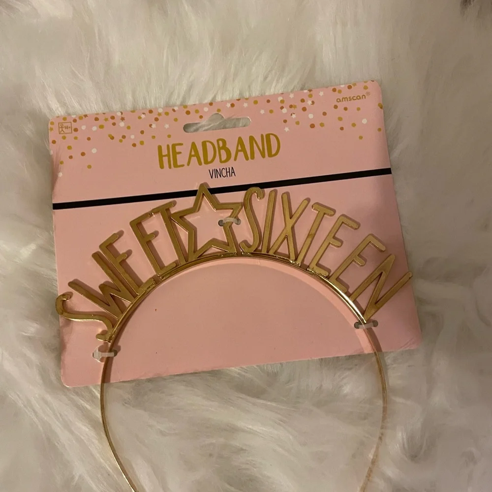 Sweet Sixteen Gold Headband